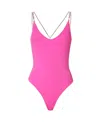 Gcds Crystal-embellished Strap One-piece In Pink