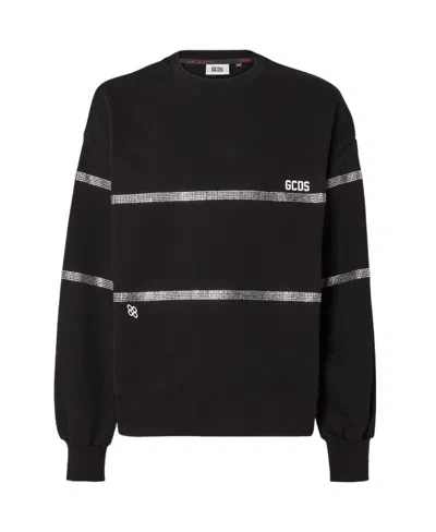 GCDS GCDS BLING LOGO PRINTED CREWNECK SWEATSHIRT