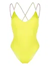 Gcds Crystal-strap Swimsuit In Green