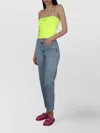 Gcds Crystals Cropped Ribbed Spaghetti Straps
