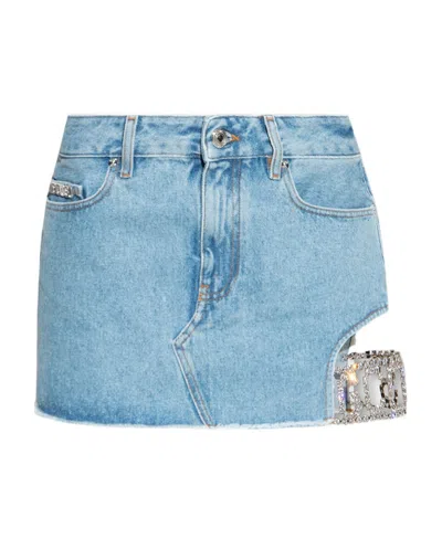 Gcds Cut-out Denim Skirt