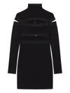 Gcds Cut-out Turtleneck Mini Dress In Black