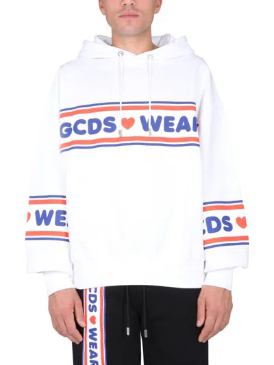 Gcds "cute Tape" Logo Sweatshirt In White