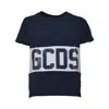 Gcds Dark Blue Cotton Band Logo T-shirt In Multi