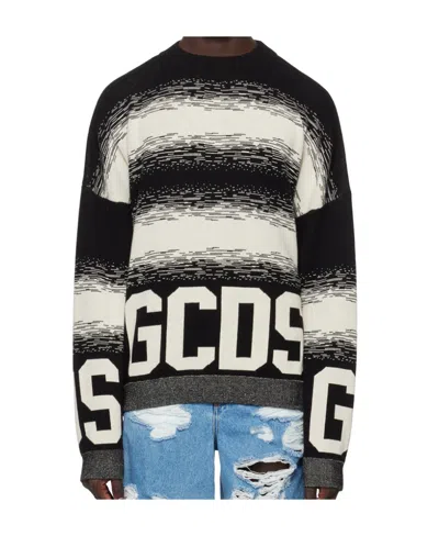 Gcds Logo-print Detail Knit Jumper In Black