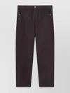Gcds Denim Carrot Fit Trousers With Sprayed Effect In Brown