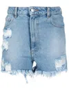 Gcds Destroyed Details Shorts In Light Blue In Multi