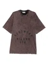 Gcds Distressed-effect Graphic-print T-shirt In Burgundy