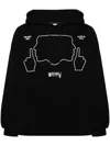 Gcds Do Not Talk To Me Cotton Hoodie In Black
