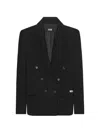 Gcds Double-breasted Blazer In Black