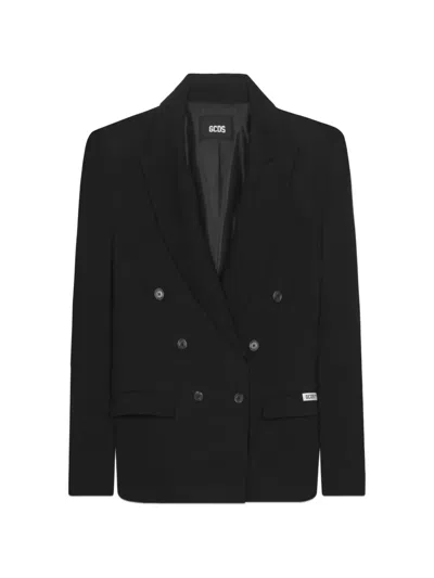 Gcds Double-breasted Blazer In Black