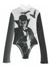 Gcds Graphic-print Bodysuit In Black