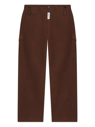Gcds Drawstring Cotton Pants In Brown