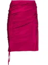 Gcds Drawstring-fastening Gathered Skirt In Pink