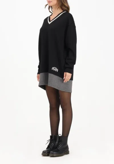 Gcds Dress Logo Lounge Piquet Mini Dress In Black
