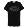 Gcds Logo-rhinestone Mini Dress In Black