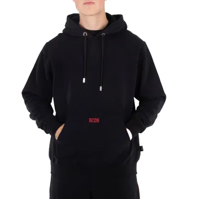 Gcds Eco Logo Print Regular Hoodie In Black