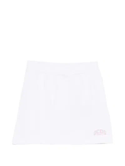 Gcds Kids' Elasticated-waistband Skirt In White