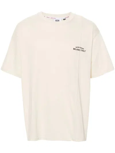 Gcds Embroidered T-shirt In White