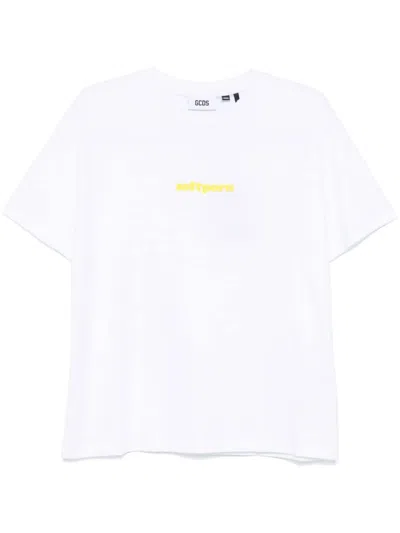 Gcds Embroidered-motif T-shirt In White