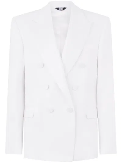 Gcds Enver Satin Blazer In White