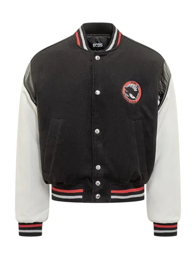 Gcds Fashion-forward Bomber Jacket In Black