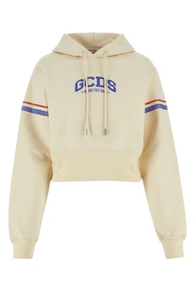 Gcds Cream Cotton Sweatshirt In Yellow