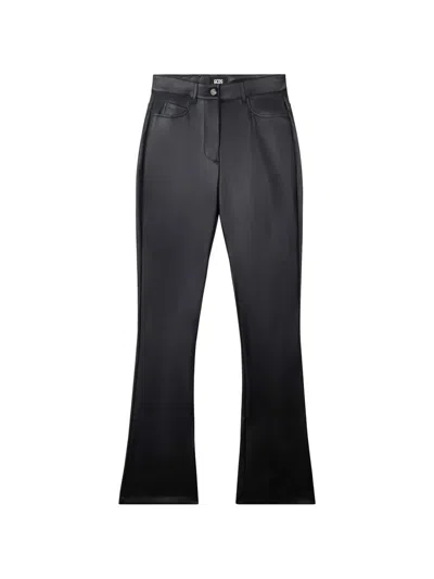 Gcds Flare-leg Faux-leather Trousers In Multi