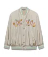 Gcds Floral Logo Varsity Bomber In Bone