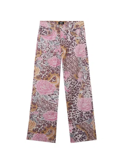 Gcds Floral-print Trousers In Multi