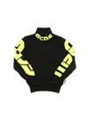 Gcds Fluo Logo Turtleneck In Black In Black