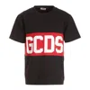 Gcds Front Logo Cotton T-shirt In Black