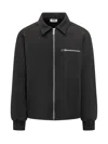 Gcds Black Jacket With Embossed Logo In Black