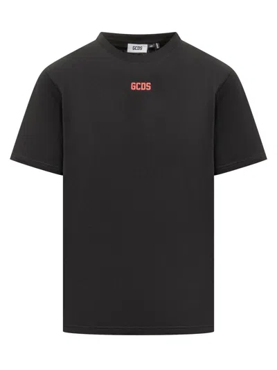 Gcds Cotton T-shirt With Logo In Black