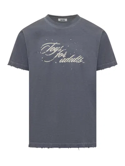 Gcds Grey T-shirt With Toys For Adults Print In Gray