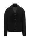 Gcds Logo Knitted Cardigan In Black