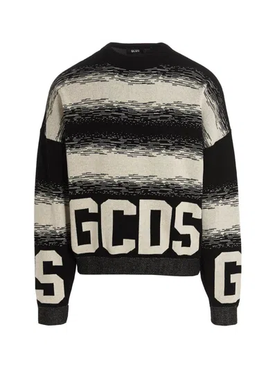 Gcds Man Sweater Black Size Xl Cotton