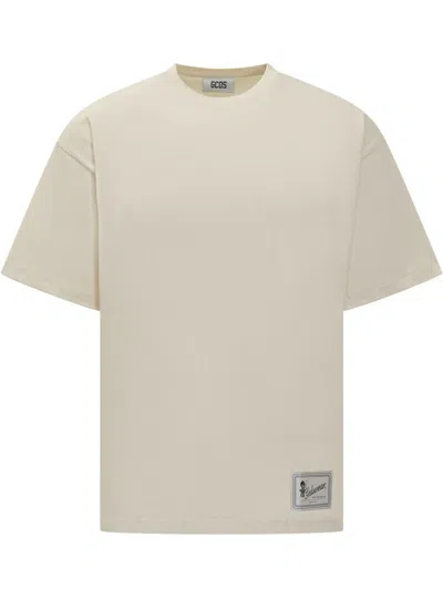 Gcds Oversized T-shirt With Godswear Print In Neutral