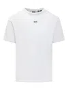 Gcds Crew Neck Logo T-shirt With Plain Pattern In White