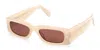 Gcds Rectangular Tinted Sunglasses In Neutral