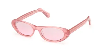 Gcds Gd0021 75t Men's Sunglasses Pink Size 55 In Transparent
