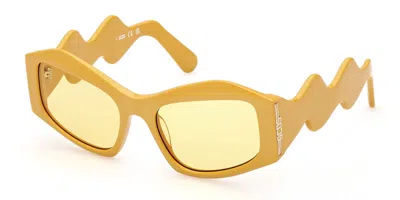 Gcds Gd0023 39e Men's Sunglasses Yellow Size 54 In Blue