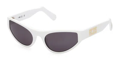 Gcds Gd0024 21a Men's Sunglasses White Size 55 In Gray