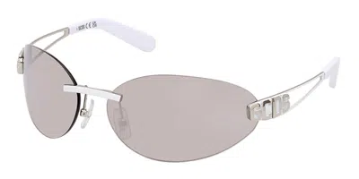 Gcds Gd0032 24c Women's Sunglasses White Size 72 In Gray