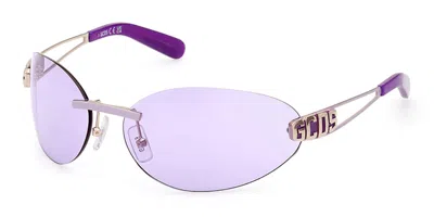 Gcds Gd0032 80y Women's Sunglasses Gold Size 72 In Purple
