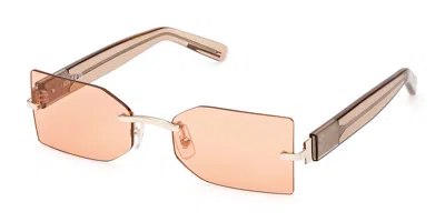 Gcds Gd0033 32e Men's Sunglasses Gold Size 54 In Transparent
