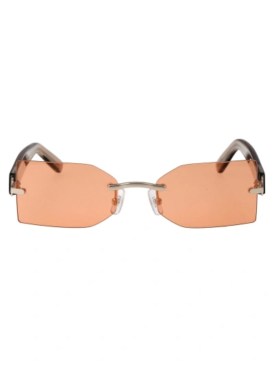 Gcds Gd0033 Sunglasses In 32e Oro/marrone