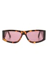 Gcds Gd0037 Sonnenbrille Mit Eckigem Gestell In Braun