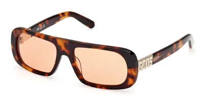 Gcds Gd0039 52e Men's Sunglasses Tortoiseshell Size 54 In Brown
