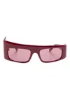 Gcds Gd0043 Wraparound-frame Sunglasses In Red